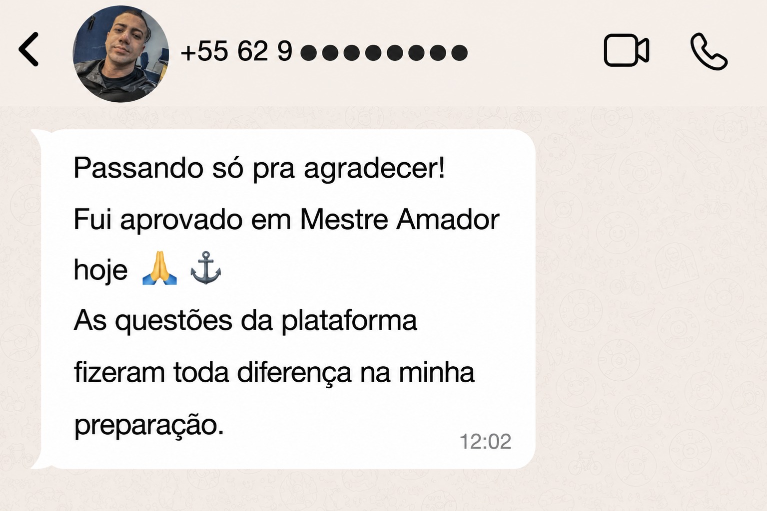 Depoimento de aluno aprovado 5