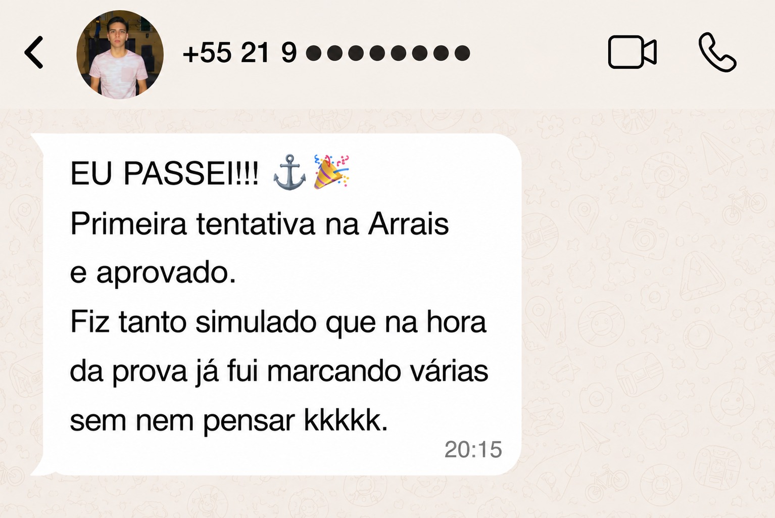 Depoimento de aluno aprovado 8