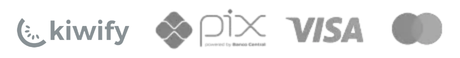 Formas de pagamento: Kiwify, Pix, Visa e Mastercard